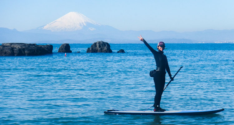 江ノ島でSUPスクール体験