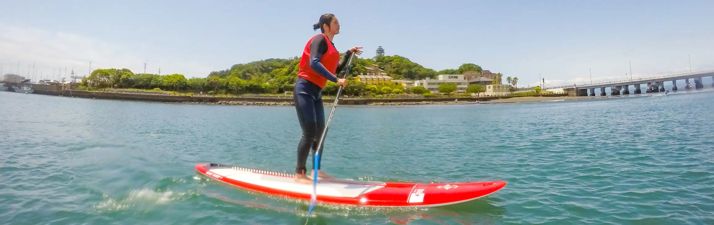 江ノ島でSUPスクール体験