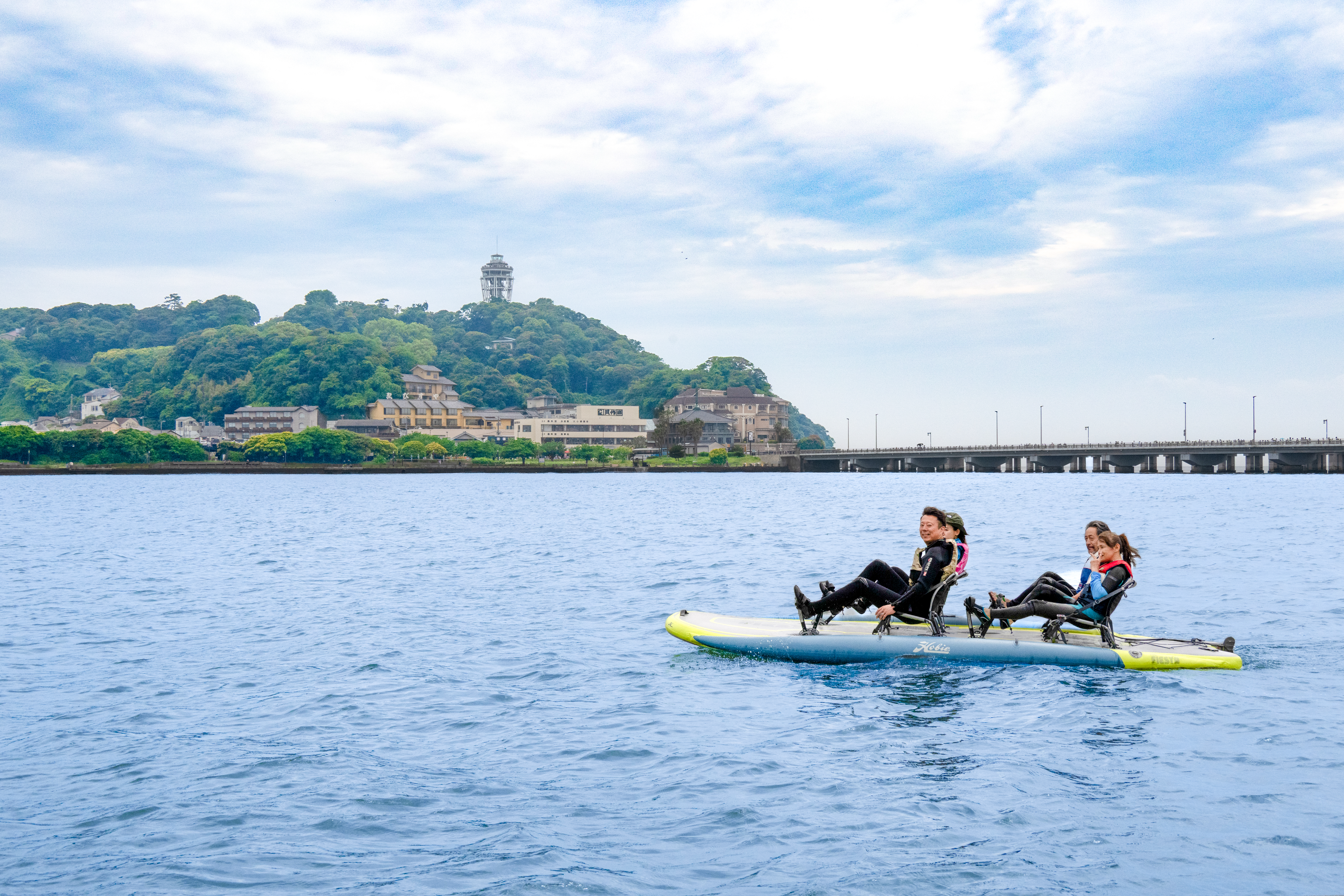 足漕ぎペダル式SUP体験の様子